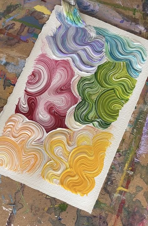 Squiggle Canvas Painting, Interesting Painting Ideas, Cool Painting Ideas On Canvas, Swirly Painting, Sky Art Painting, Diy Abstract Canvas Art, Canvas Painting Designs, Mini Canvas Art, Art Inspiration Painting