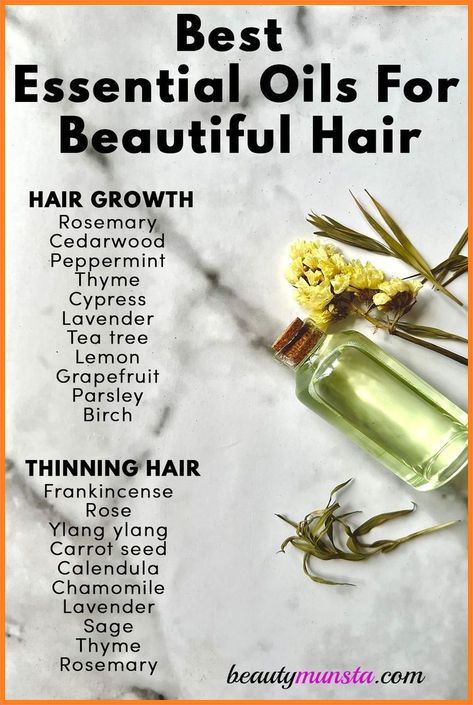 Best Essential Oils For Hair, Hair Growth Oil Recipe, Herbs For Hair Growth, Oils For Hair, Homemade Hair Treatments, Herbs For Hair, Hair Growth Foods, Hair Care Recipes, For Healthy Hair