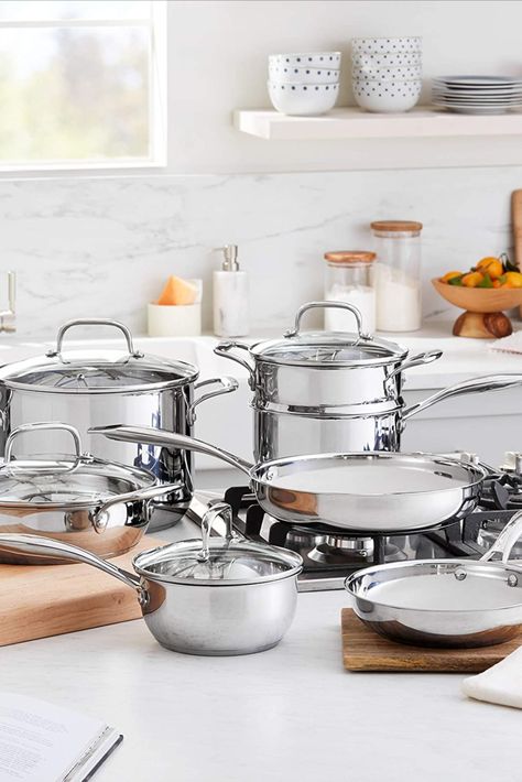 Non toxic! Amazon Basics Stainless Steel 11-Piece Cookware Set, Pots and Pans. ad Stainless Steel Pots And Pans, Stainless Steel Cookware Set, Cookware Set Stainless Steel, Stainless Steel Pot, Pots And Pans Sets, Amazon Basics, Stainless Steel Cookware, Stainless Steel Polish, Cookware Sets