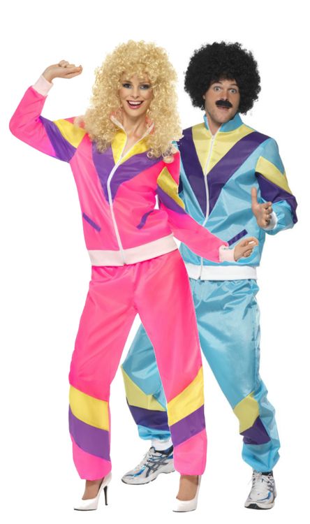 Couples Fancy Dress, Teletubbies Costume, Pikachu Funny, 80s Fancy Dress, 80s Party Outfits, Pink Tracksuit, Jogging Outfit, 80s Costume, Shell Suit