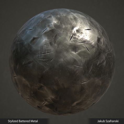 ArtStation - Stylized Battered Metal, Jakub Szafranski Metal Reflection, Textures Reference, Metal Reference, Shading Reference, Iron Texture, Material Reference, Metal Drawing, Painting Realistic, Anime References