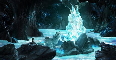 Atla Visuals, Fantasy Crystal Cave, Dr Mundo, Fantasy Crystal, Crystal Caves, Snow Forest, Fantasy Background, Crystal Cave, Pretty Landscapes