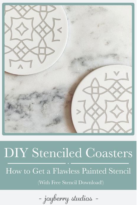 DIY these coasters with your Cricut! I also walk you through how to get a flawless stencil design with no bleeds! Diy Mandala, Diy Stencil, Vinyl Svg, Stencil Design, Studio Diy, Free Stencils, Paint Line, How To Clean Metal, Coaster Design