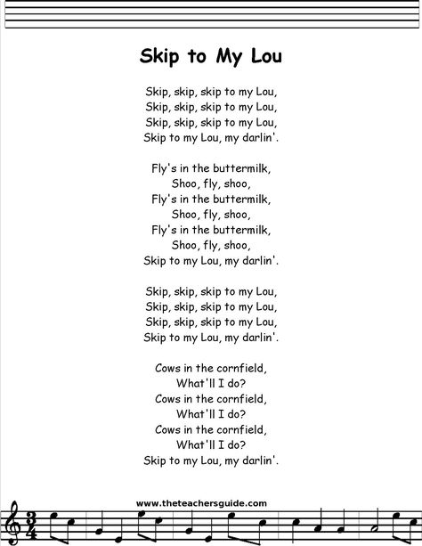 skip to my lou lyrics printout Baby Lullaby Lyrics, Kids Songs Lyrics, Lyrics To Songs, Childhood Songs, Lullaby Lyrics, Preschool Poems, Nursery Rhymes Poems, Lullaby Songs, Nursery Rhymes Lyrics