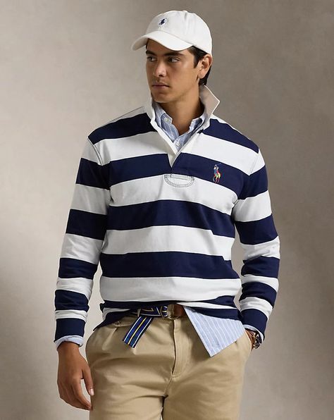 Classic Fit Striped Jersey Rugby Shirt School Clothing, Armenia Azerbaijan, Striped Jersey, Ralph Lauren Purple Label, Rugby Shirt, Trouser Jeans, Rugby, Shopping Outfit, Ralph Lauren