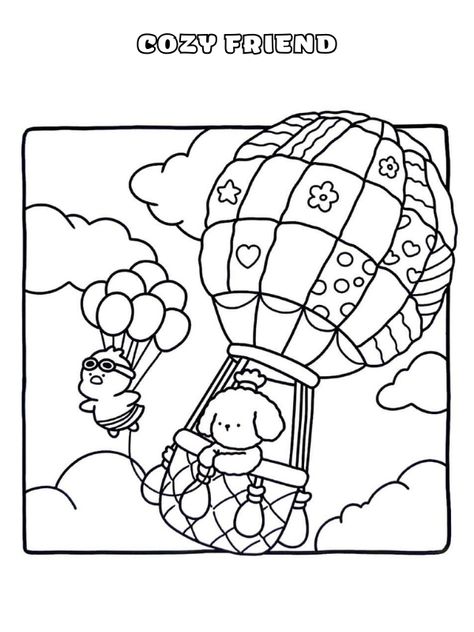 Kleurplaat Cozy Friend Diy Coloring Books, Coco Wyo, Angel Coloring Pages, Stitch Coloring Pages, Witch Coloring Pages, Adult Colouring Printables, Bear Coloring Pages, Easy Coloring Pages, Coloring Pages For Girls