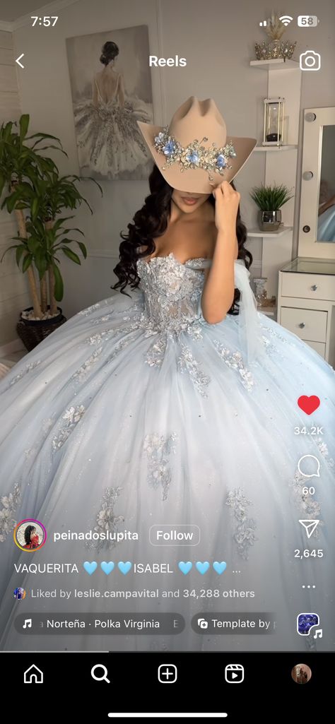 Blue Quince Dress, Quinceanera Surprise Dance, Light Blue Quinceanera Dresses, Baby Blue Quinceanera, Quinceñera Ideas, 15 Party Ideas Quinceanera, Dream Quinceanera, 15 Party Ideas, Quince Planning