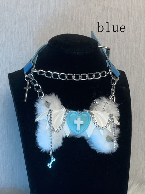 This price is for a choker only, others are not included. Kawaii Choker, Alt Accessories, Spiked Choker, Angel Bunny, Pastel Clothing, Puppy Boy, Steampunk Fashion Male, Tie Necklace, Yami Kawaii