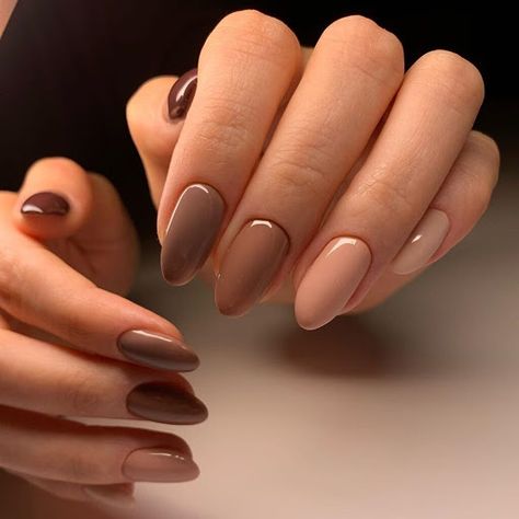 November Nails, Nude Nail Designs, Minimal Nails, Casual Nails, Soft Nails, Oval Nails, Brown Nails, Autumn Nails, Chic Nails