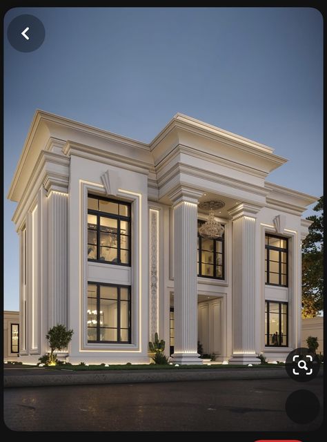 Neo Classic Villa Exterior, Classic Villa Exterior, Modern Villa Exterior, Villa Exterior, Classic Facade, House Plans Mansion, House Balcony Design, Mansion Designs, Classic House Exterior