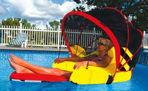 River Rafting Cabriolet Swimming Pool Lounger with Canopy #poolfloat #pooltime #pool #waterfloat #float Pool Toys For Adults, Floating Lounge, Lake Toys, Pool Floats For Adults, Pool Floaties, Pool Rafts, Swimming Pool Accessories, Inflatable Pool Floats, Pool Lounger