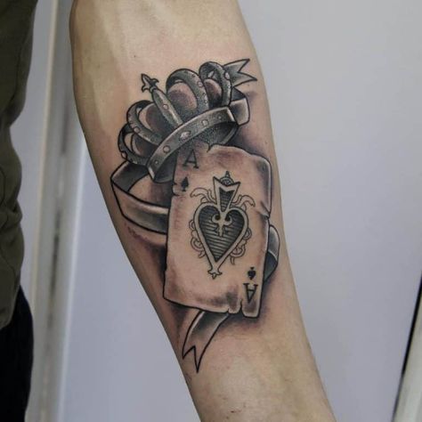 Top 71 Best Ace of Spades Tattoo Ideas - [2020 Inspiration Guide] Ace Of Spades Tattoo Design, Playing Card Tattoo, Crown Tattoo Men, Spades Tattoo, Tattoo Designs With Meaning, Stammestattoo Designs, Poker Tattoo, Ace Of Spades Tattoo, Designs With Meaning