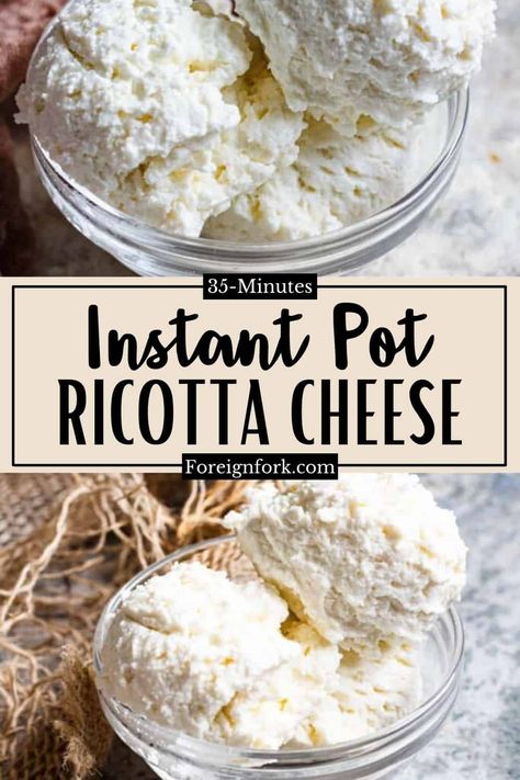 Cottage Cheese Instant Pot, Kitchen Restock, Ricotta Cheese Recipe, Homemade Ricotta Cheese, Cheese Recipes Homemade, Ricotta Recipe, Cheese Making Recipes, Ricotta Cheese Recipes, Fresh Ricotta