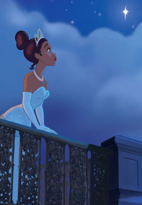 Tina Disney Princess, Tiana With Her Hair Down, Pochahauntis Disney, Tiana Blue Dress, Princess Tina, Tiana Aesthetic, Tiana Princess And The Frog, Anastacia Disney, Disney Tiana