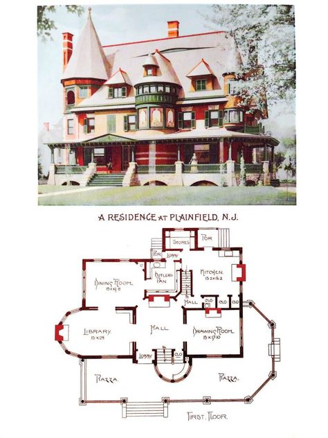 Victorian House Floor Plans, Queen Anne House, Victorian House Plans, House Journal, Victoria House, 2 Bedroom House Plans, House Restoration, Vintage House Plans, Victorian Mansions