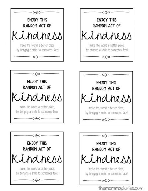 Random Acts of Kindness Printables Kindness Worksheets, Act Of Kindness Quotes, Kindness Notes, Reference Template, Quotes Notes, Kindness Cards, Teaching Kindness, Kindness Projects, Kindness Gifts