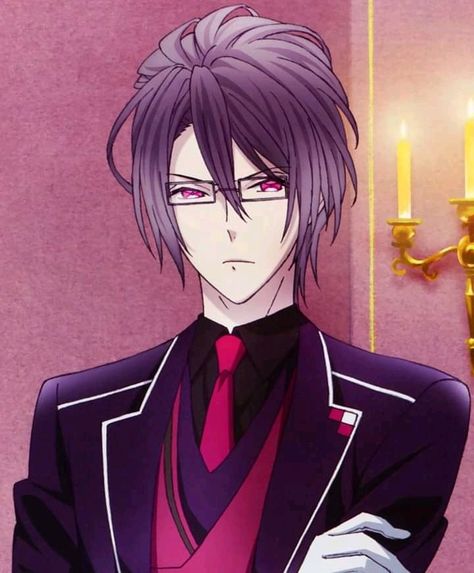 Anime Men With Glasses, Diabolik Lovers Reiji, Diabolik Lovers Shu, Vampire Countess, Diabolik Lovers Yui, Diabolik Lovers Laito, Reiji Sakamaki, Vampire Anime, Warrior Outfit