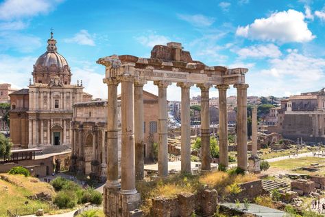 Temple of Saturn and Temple of Concord (2) Temple Of Saturn, Roman Forum Rome, Forum Rome, Architecture Ancient, God Of Fire, Landscape Aesthetic, Travel Rome, Rome Photo, Things To Do In Rome