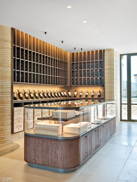 4 Wineries From a Moravian Vineyard to a Texan Wine Cave Winery Shop Design, Wine Restaurant Design, Winery Store Design, Wine Library, Winery Interior Design, Winery Design, Winery Modern, Wine Shop, Winery Retail Display