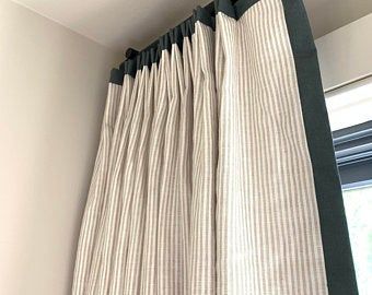 Off White Curtains, Linen Drapery Panels, Custom Drapery Panels, Pleated Drapery, Linen Drapery, Pleated Drapes, Curtains Window, Linen Drapes, Custom Drapery