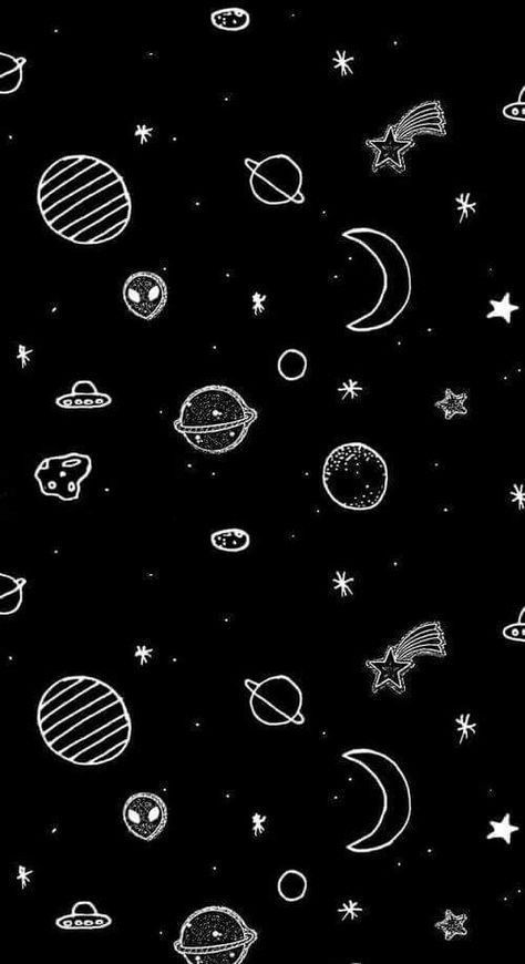 Space Wallpaper, Galaxy Wallpaper, Make It, Planets, I Can, Black And White, Stars, White, Black