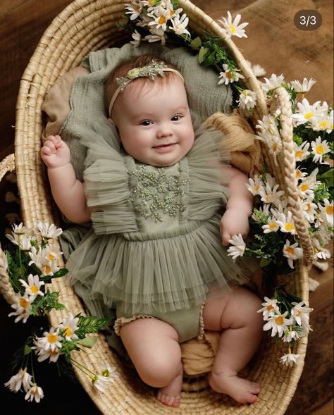 Baby Girl 2 Month Shoot, 3 Month Girl Photoshooting Ideas, One Month Baby Girl Photoshooting, 6 Month Baby Picture Ideas Christmas, One Month Picture Ideas, Baby Flower Photoshoot, Baby Spring Pictures, Baby Photoshoot Ideas 3 Months, Baby Spring Photoshoot