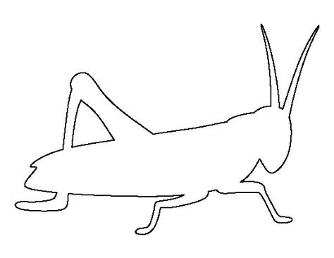 Grasshopper pattern. Use the printable outline for crafts, creating stencils, scrapbooking, and more. Free PDF template to download and print at http://patternuniverse.com/download/grasshopper-pattern/ Insect Templates Free Printable, Insect Template, Grasshopper Pattern, Preschool Bible Activities, Printable Outline, Coloring Crafts, Iris Paper Folding, Insects Theme, Animal Templates