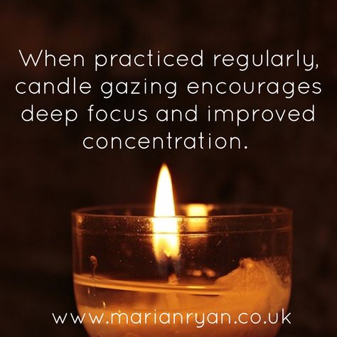 The idea behind candle gazing is that – as you focus your attention on the flickering flame – you become fully absorbed in the present moment. This means that candle gazing is a wonderfully quick and easy way to access an altered state of being.   https://www.marianryan.co.uk/candle-gazing/  #candlegazing #concentration #focus #soultherapy #healing Trataka Meditation, Mindfullness Quotes, Candle Gazing, Awareness Spiritual, Vision Bored, Aries Season, Deep Focus, Altered State, The Subconscious Mind