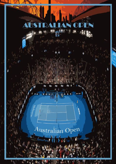 Australian Open Print Tennis Australia Poster Canvas rod laver arena Artwork Picture Home deco Retro Art Print Travel Vintage Wall affiche Australia Open Tennis, Tennis Wallpaper, Tennis Wall, Australia Poster, Cake Decorating Books, Rod Laver Arena, Tennis Posters, Tennis Art, Rod Laver