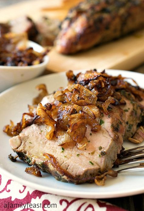 Tenderloin Tips, Apricot Sauce, Pork Entrees, Crispy Shallots, Tenderloin Recipe, Grilled Pork Tenderloin, Pork Dinner, Tenderloin Recipes, Family Feast