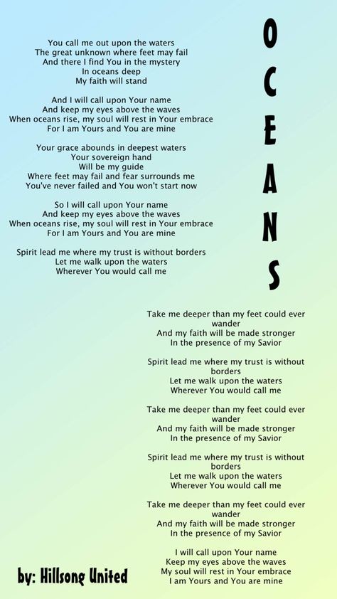 Praise And Worship Songs Lyrics, Bethel Worship, Oceans Lyrics, Hymn Lyrics, Gospel Song Lyrics, Best Worship Songs, Hymn Print, Peace Pole, Family Prayer