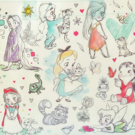 Disney Pillows, Drawing Disney, Disney Sleeve, Animation Disney, Disney Paintings, Disney Animators, Disney Kingdom, Disney Animators Collection, Cute Disney Drawings