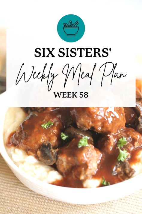 Six Sisters' Stuff FREE Weekly Meal Plan - Week 58 Six Sisters Meal Plans, Six Sisters Recipes, Dinner Menu For The Week, Leftover Turkey Chili, 6 Sisters, Family Meal Planning Healthy, Meal Planing, Easy Casseroles, Free Weekly Meal Plan