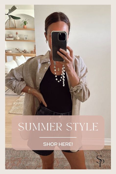 Looking for summer outfits that are comfortable, classic, and will last you through the seasons? Here are some of my favorite sets, combos, and basic pieces that can be mixed and matched to work in so many versatile ways. Some of these are Amazon or Amazon dupes which are always the best! Find them here! Boyfriend Shirt, Best Wear, The Seasons, Trendy Accessories, Spring Summer Outfits, Black Denim Shorts, Linen Shirt, Summer Wardrobe, Black Denim