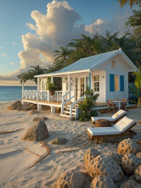 Hawaii Lifestyle Beach Houses, Massive Beach House, Beach Hut Architecture, Beach House View Ocean, Isolated Beach House, Cozy Beach House, Small Beach Houses, Cap Vert, Hut House