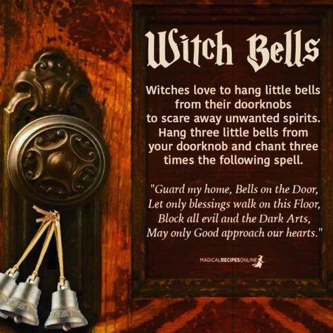 Summoning Spirits, House Blessings, Wicca Recipes, Bell Witch, Witch Bells, Door Protection, Rustic Coffee Table, House Blessing, Witch Diy