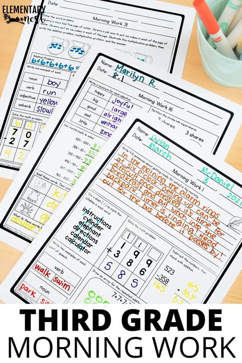 Managing My Mornings In The Classroom. Learn more about my Check-in process, how to do lunch, OWL Binders, Reset your day, Morning Work, and what I have my early finishers do. This morning classroom routine is what works for my classroom but I would love to hear what you do in yours. Classroom Morning Routine, 6th Grade English, Sentence Editing, Attendance Chart, Handwriting Sheets, School Folders, Teacher Problems, Multiplication Problems, Neat Handwriting