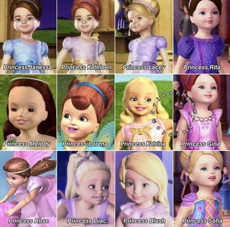 Brunette Barbie Characters, Barbie Names Ideas, Barbie Names, Barbie Movies List, Disney Characters Lion King, Barbie And Her Sisters, Disney Names, Princess And The Pauper, Barbie Cartoon