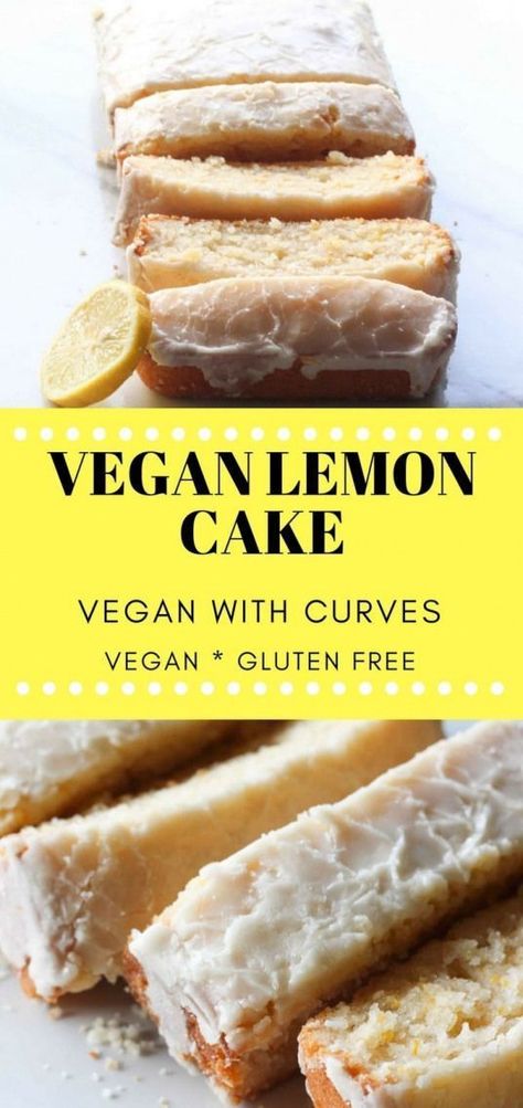 Baklava Recept, Lemon Vegan, Vegan Lemon Cake, Cheesecake Vegan, Vegan Cake Recipes, Lemon Loaf, Lemon Glaze, Gluten Free Cakes, Vegan Dessert Recipes