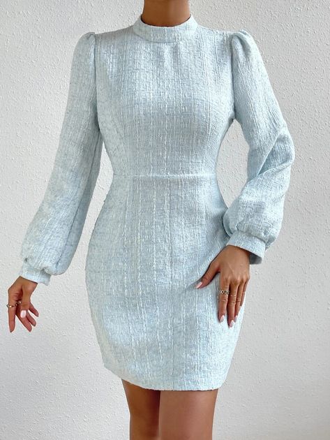 Airport Outfit Classy, Official Dresses, Professional Outfit, Modest Dresses Casual, Elegant Dresses Classy, Office Outfits Women, Lantern Sleeve Dress, Mode Casual, Short Dresses Casual