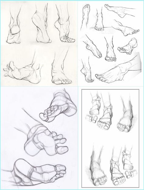 Feet Anatomy Drawing Art Reference Standing, Feet Reference Drawing Laying Down, Feet Step By Step Drawing, Feet Sketching Step By Step, Feet Reference Drawing Step By Step, Foot Drawing Step By Step, Hands And Feet Drawings, How To Draw Feet Step By Step, Drawing Feet Front View