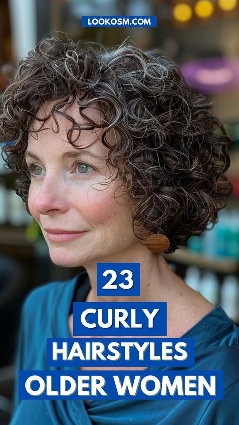 23 Straightforward Curly Hairstyles for Older Ladies in 2024- #Curly #Easy #Hairstyles #Older #Women Check more at https://howcandothis.com/hairstyleideas/23-straightforward-curly-hairstyles-for-older-ladies-in-2024/ Hair Styles For Short And Curly Hair, Natural Curly Hairstyles For Women Over 50, Curly Hair Going Grey, Haircuts For Curly Hair Over 50, Shag Hairstyles Curly Hair Short, Short Hairstyles For Curly Hair Women, Curly Hairstyles For Thinning Hair, Over 60 Curly Hairstyles For Women, Short Curly Haircuts Older Women