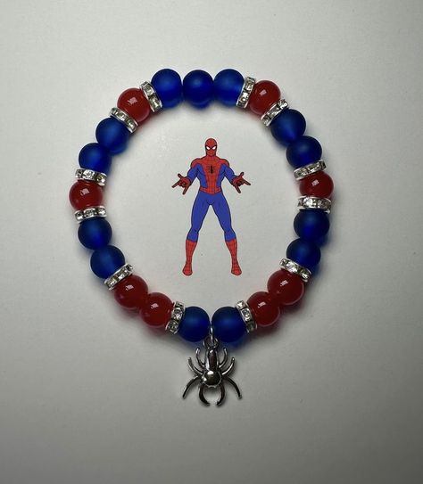 Spiderman Bracelet, Girly Bracelets, Bracelet Business, Colorful Bead Bracelets, Diy Kandi Bracelets, Crystal Bead Jewelry, Pretty Jewelry Necklaces, Bracelets Ideas, Bracelet Inspo