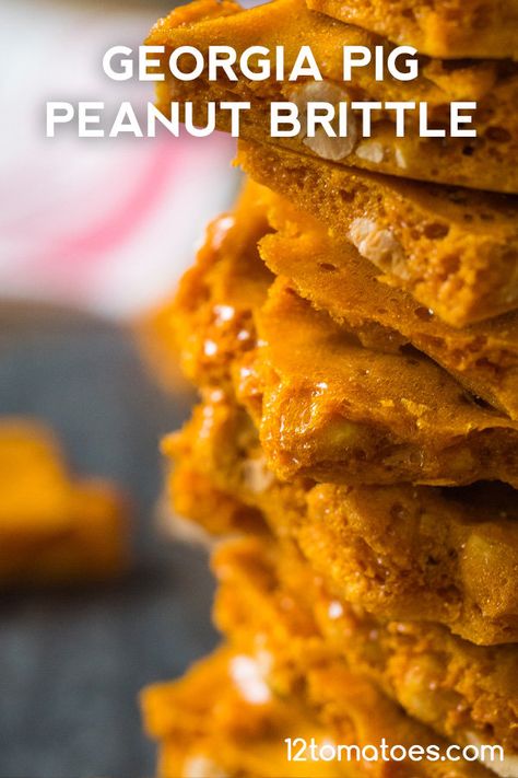 Georgia Food, Peanut Brittle Recipe, Reese's Peanut Butter Cup, Brittle Recipes, Candy Man, Peanut Butter And Chocolate, Candy Recipes Homemade, 12 Tomatoes, Peanut Brittle