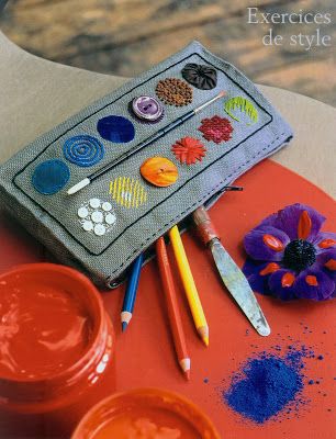 doe-c-doe: magazine Diy Pencil Case, Diy Pencil, Diy And Crafts Sewing, Small Sewing Projects, Sewing Class, Paint Palette, Purim, Sewing Accessories, Sewing Bag