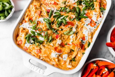 Crockpot Buffalo Chicken Dip (Dairy-free) - The Real Food Dietitians Crockpot Buffalo Chicken Dip, Dip Healthy, Buffalo Chicken Dip Crock Pot, Crockpot Buffalo Chicken, Real Food Dietitians, Chicken Dip Recipe, Buffalo Chicken Dip Recipe, Homemade Buffalo Sauce, Healthy Appetizer Recipes