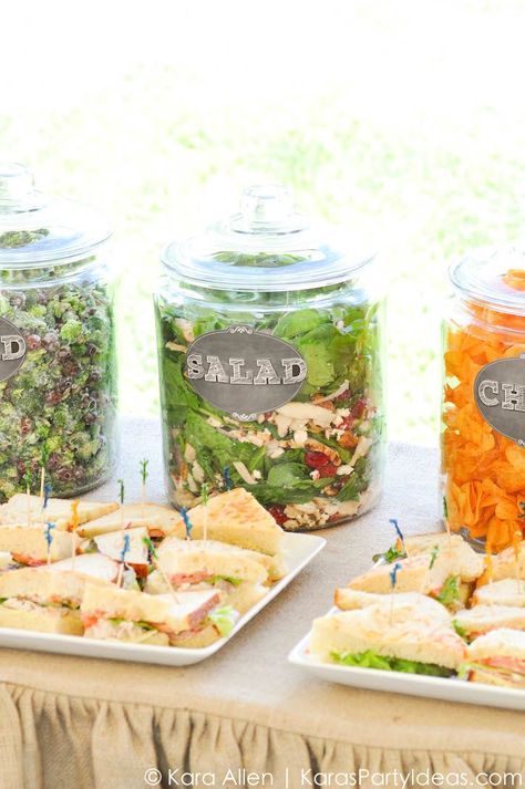 Food jars at a Chalk + Chalkboard and Burlap themed baptism luncheon party via Kara Allen | Kara's Party Ideas | KarasPartyIdeas.com #baptism #ldsbaptism #karaspartyideas_-253 Baptism Food, Teacher Appreciation Luncheon, Vintage Baptism, Vintage Marquee Lights, Luncheon Menu, Plastic Milk Bottles, Wedding Luncheon, Luncheon Ideas, Getting Baptized