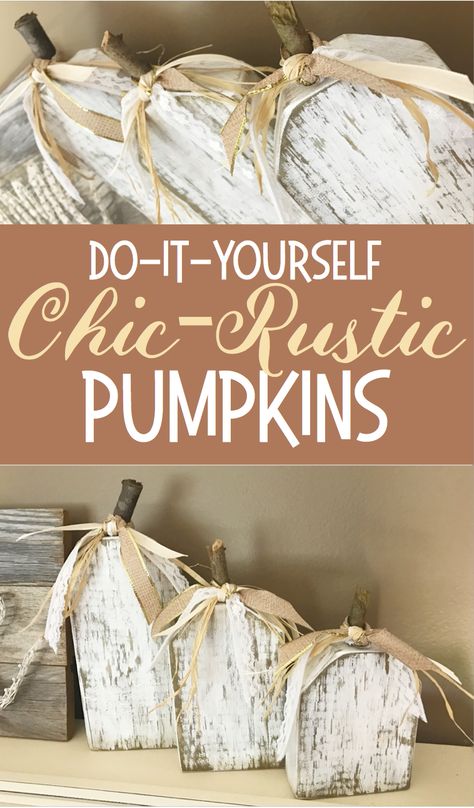 Diy Wood Pumpkins, Using Scrap Wood, Fall Wood Crafts, Easy Diy Decor, Diy Fall Decor, Rustic Pumpkin, Easy Fall Crafts, Adornos Halloween, Wooden Pumpkins