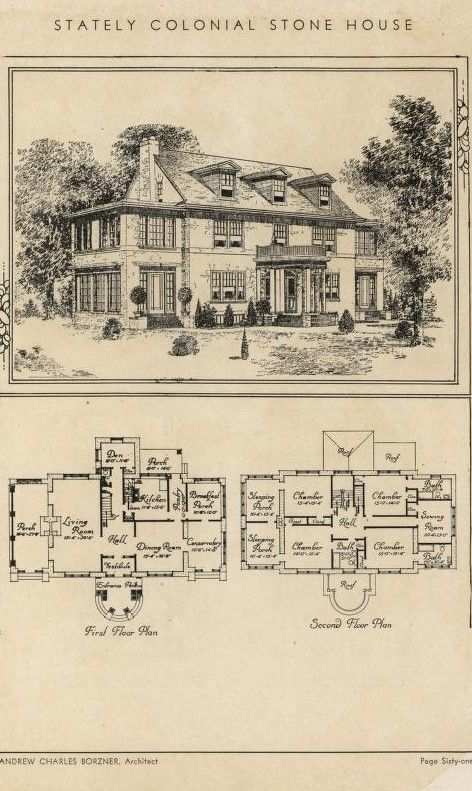 Historic Floor Plans, Historical House Plans, Large Family House Plan, Vintage Floorplans, Classic House Plans, School Floor Plan, 2d Floor Plan, American Mansions, Fairy Tale Cottage