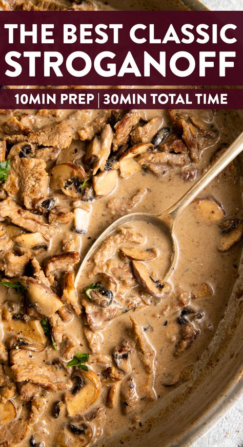 Stroganoff Recipes, Easy Beef Stroganoff, Best Beef Stroganoff, Beef Stroganoff Recipe, Beef Stroganoff Easy, Stroganoff Recipe, Beef Recipes Easy, Beef Stroganoff, Easy Beef